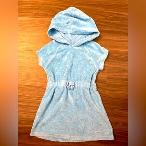 Hanna Andersson Sky Blue Hooded Towel Dress Coverup size 3T Girls